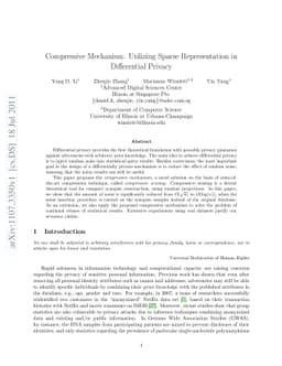Compressive Mechanism: Utilizing Sparse Representation in Differential
  Privacy