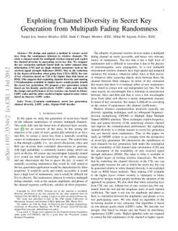Exploiting Channel Diversity in Secret Key Generation from Multipath
  Fading Randomness