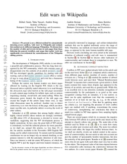Edit wars in Wikipedia
