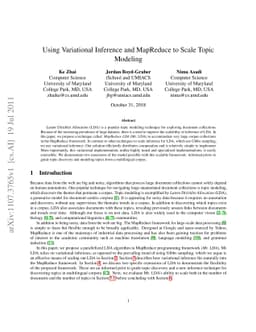 Using Variational Inference and MapReduce to Scale Topic Modeling