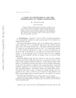 A note on insufficiency and the preservation of Fisher information