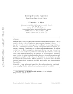 Local Polynomial Regression Based on Functional Data