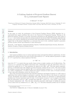 A Unifying Analysis of Projected Gradient Descent for
  $\ell_p$-constrained Least Squares
