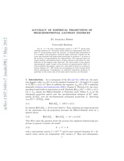 Accuracy of empirical projections of high-dimensional Gaussian matrices