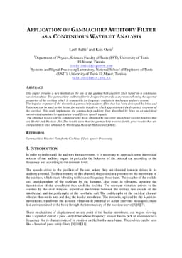 Application of Gammachirp Auditory Filter as a Continuous Wavelet
  Analysis