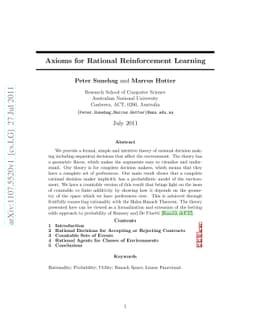 Axioms for Rational Reinforcement Learning