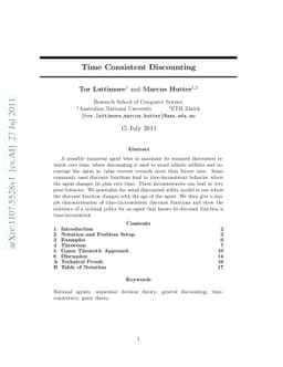 Time Consistent Discounting