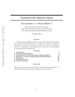 Asymptotically Optimal Agents