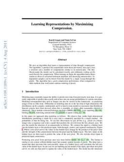 Learning Representations by Maximizing Compression
