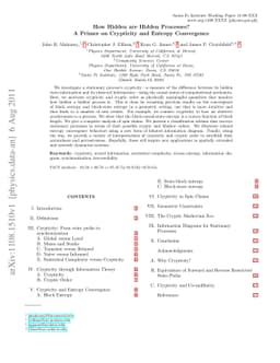 How Hidden are Hidden Processes? A Primer on Crypticity and Entropy
  Convergence