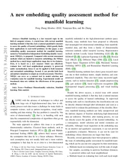 A new embedding quality assessment method for manifold learning
