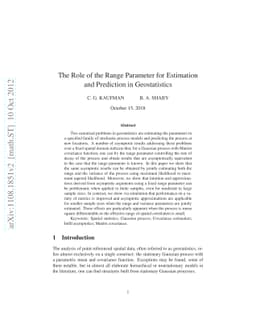 The Role of the Range Parameter for Estimation and Prediction in
  Geostatistics