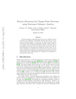 Feature Extraction for Change-Point Detection using Stationary Subspace
  Analysis