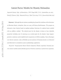 Latent Factor Models for Density Estimation