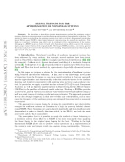 Kernel Methods for the Approximation of Nonlinear Systems