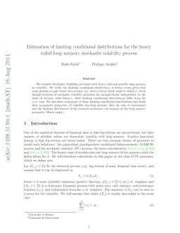 Estimation of limiting conditional distributions for the heavy tailed
  long memory stochastic volatility process