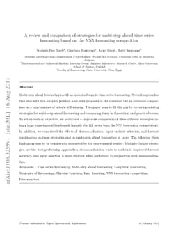 A review and comparison of strategies for multi-step ahead time series
  forecasting based on the NN5 forecasting competition