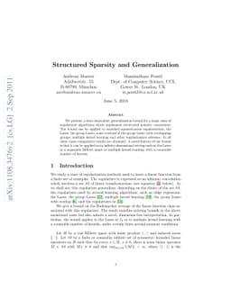 Structured Sparsity and Generalization