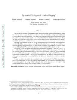 Dynamic Pricing with Limited Supply