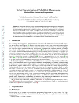 Verbal Characterization of Probabilistic Clusters using Minimal
  Discriminative Propositions