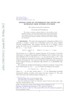 Optimal rates of convergence for convex set estimation from support
  functions