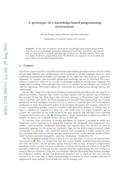 A prototype of a knowledge-based programming environment