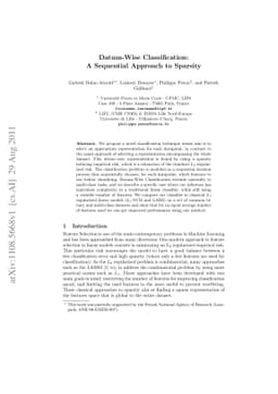 Datum-Wise Classification: A Sequential Approach to Sparsity