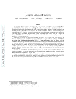 Learning Valuation Functions