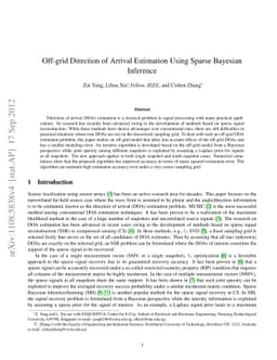 Off-grid Direction of Arrival Estimation Using Sparse Bayesian Inference