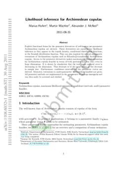 Likelihood inference for Archimedean copulas