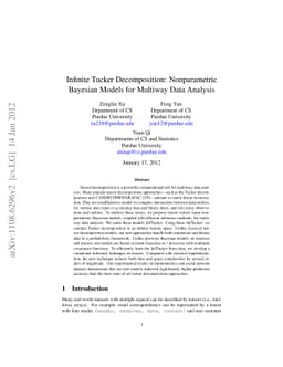 Infinite Tucker Decomposition: Nonparametric Bayesian Models for
  Multiway Data Analysis