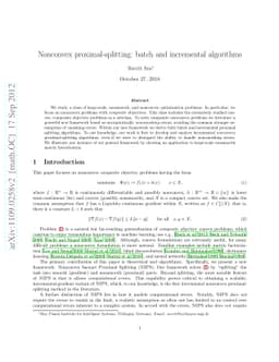Nonconvex proximal splitting: batch and incremental algorithms