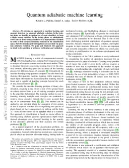 Quantum adiabatic machine learning
