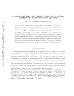 A triangular treatment effect model with random coefficients in the
  selection equation