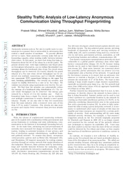 Stealthy Traffic Analysis of Low-Latency Anonymous Communication Using
  Throughput Fingerprinting