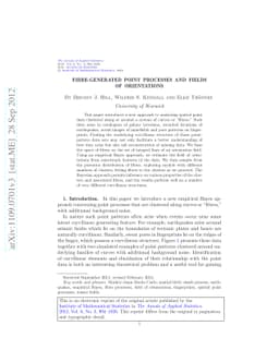 Fibre-generated point processes and fields of orientations
