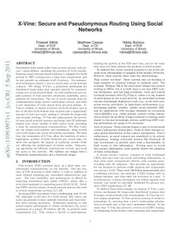 X-Vine: Secure and Pseudonymous Routing Using Social Networks