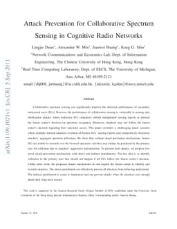Attack Prevention for Collaborative Spectrum Sensing in Cognitive Radio
  Networks