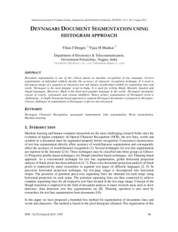 Devnagari document segmentation using histogram approach