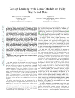 Gossip Learning with Linear Models on Fully Distributed Data