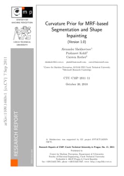 Curvature Prior for MRF-based Segmentation and Shape Inpainting