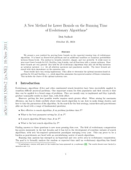A New Method for Lower Bounds on the Running Time of Evolutionary
  Algorithms