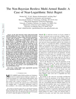 The Non-Bayesian Restless Multi-Armed Bandit: A Case of Near-Logarithmic
  Strict Regret