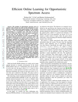 Efficient Online Learning for Opportunistic Spectrum Access