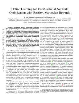 Online Learning for Combinatorial Network Optimization with Restless
  Markovian Rewards