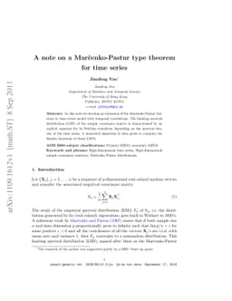 A note on a Marčenko-Pastur type theorem for time series