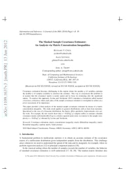 The Masked Sample Covariance Estimator: An Analysis via Matrix
  Concentration Inequalities