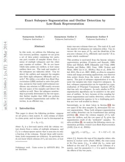 Exact Subspace Segmentation and Outlier Detection by Low-Rank
  Representation