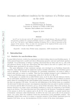 Necessary and sufficient condition for the existence of a Fréchet mean
  on the circle