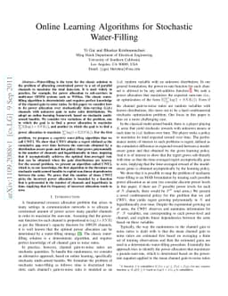 Online Learning Algorithms for Stochastic Water-Filling